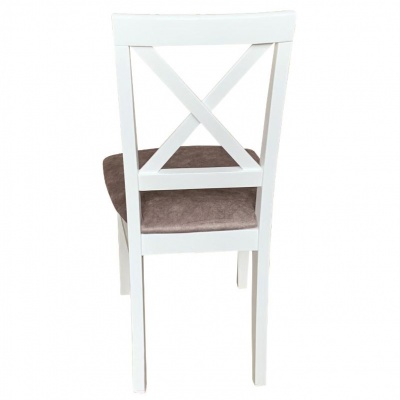 Стул Кристофер МДК-63 Эмаль белая Микровелюр коричневый 