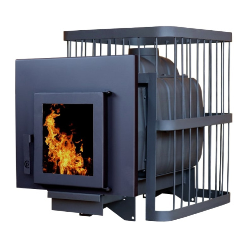 Печь банная КомфортПром Чугун 26 дверь со стеклом