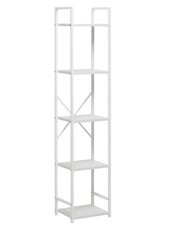 Стеллаж Leset Стилвуд 15 узкий 5 полок белый 