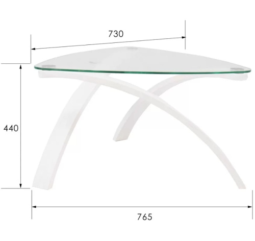 Стол журнальный Гурон 3 белый ясень 