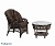 IND Комплект Черчиль кресло и столик темно-коричневый темная подушка