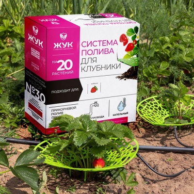 Капельный полив Жук для клубники от водопровода 20 растений