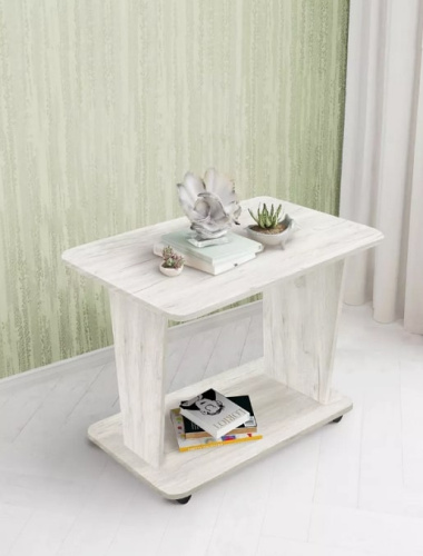 Стол журнальный СН-126.02 Астерикс дуб крафт белый 