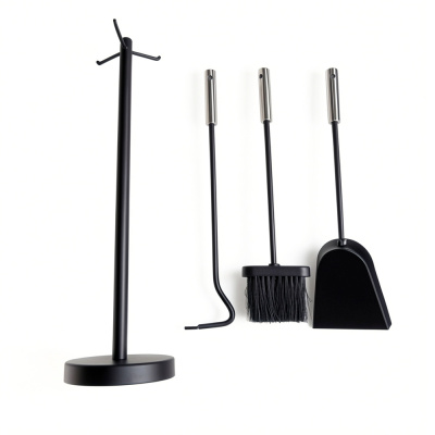 Набор каминный EVEREST K239-XB никель черный