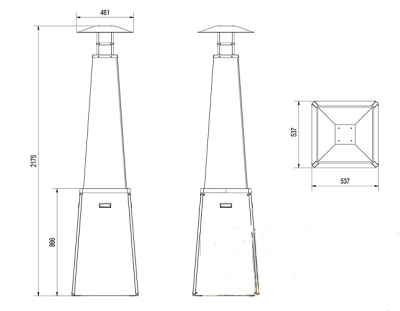 Газовый обогреватель уличный UMBRELLA/C/G31/37MBAR/S