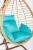 Подвесное кресло Скай 04 соломенный подушка бирюзовый 