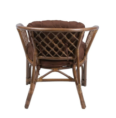 IND Кресло Багама 1 орех подушка коричневая 