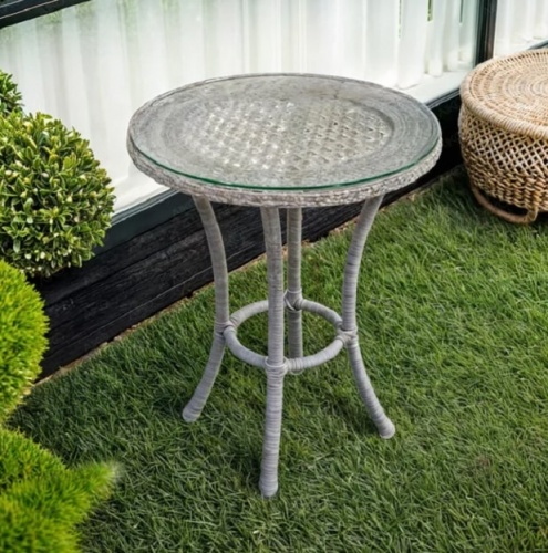 Стол садовый кофейный круглый DECO D60 серый