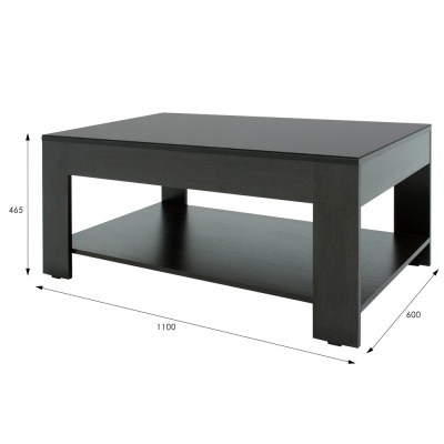 Стол журнальный BeautyStyle 26 венге стекло черное 