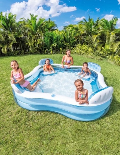Надувной семейный бассейн Intex с сиденьями (56475)