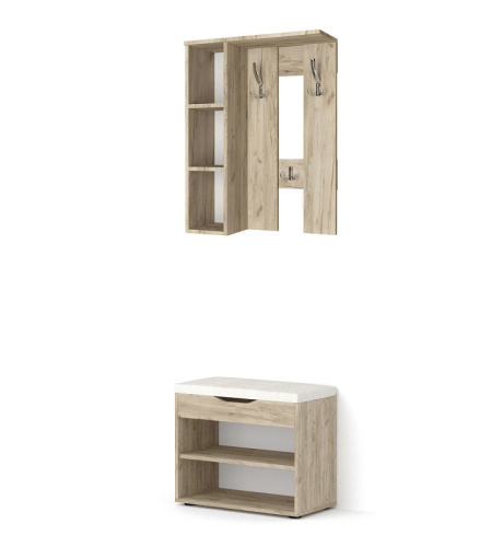 Вешалка настенная Артём-Мебель СН-100.44 дуб крафт серый 