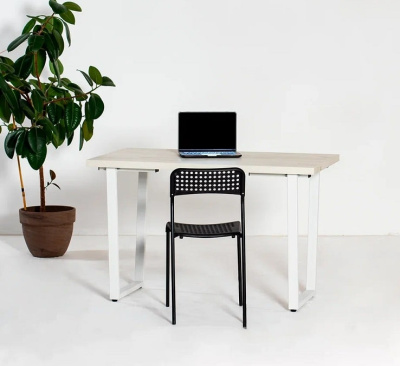 Стол Уэльс 160х80 дуб белый металл белый 