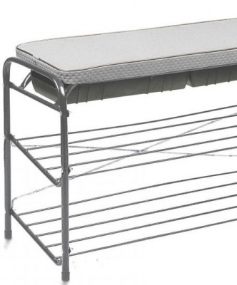 Этажерка с мягким сиденьем и ящиком NIKA ЭТП3 серебро 