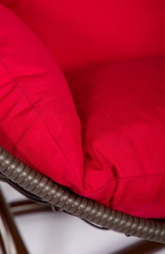 Подвесное кресло Скай 02 коричневый подушка красный 