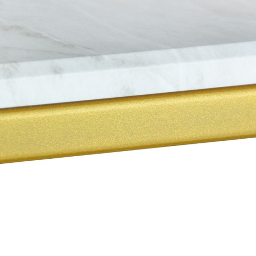 Стол журнальный МеталлАрт М002 белый мрамор золото 