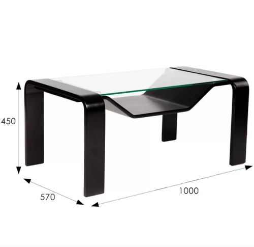 Стол журнальный Гурон 1 черный матовый 