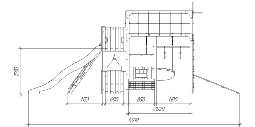 Детская площадка для дачи Савушка КУБ-3 Махагон
