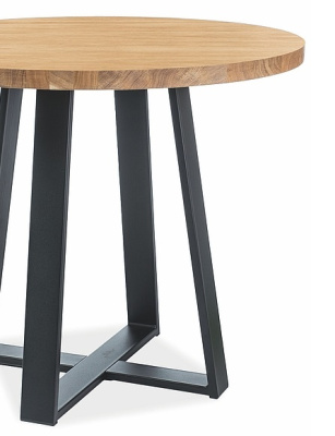 Стол обеденный SIGNAL VASCO дуб/черный d80 