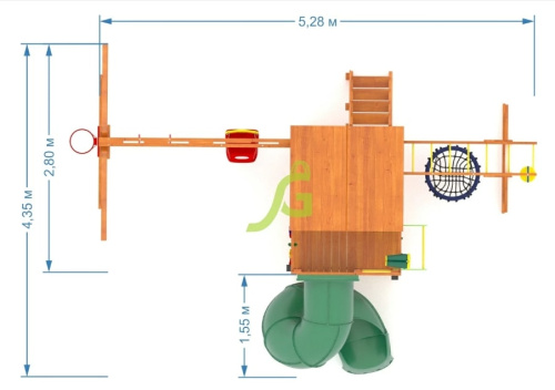 Детская площадка IgraGrad Крафт Pro 4 с трубой