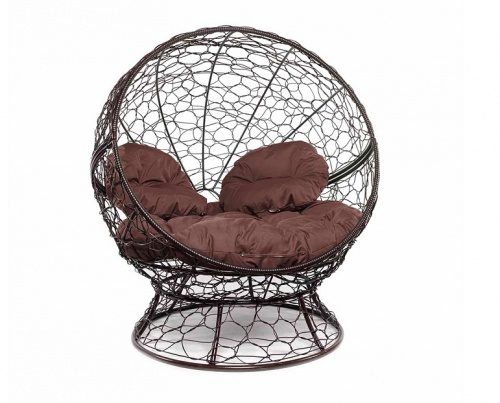 Кресло садовое M-Group Апельсин 11520205 коричневый ротанг коричневая подушка