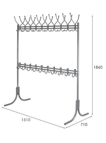 Вешалка напольная М 12М металлик 