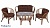 IND Комплект Багама 1 с диваном овальный стол миндаль подушка коричневая