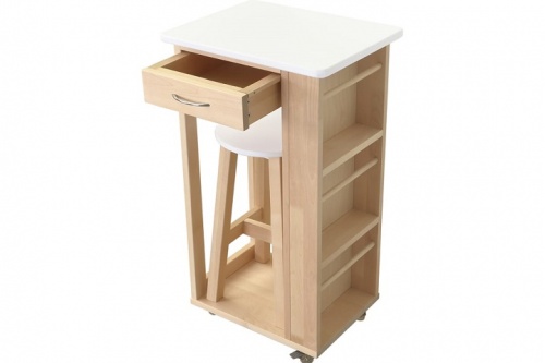 Тумба с табуретом белый лак 