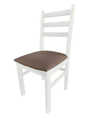 Стул МДК-341 Эмаль белая Рогожка коричневая Дуб 