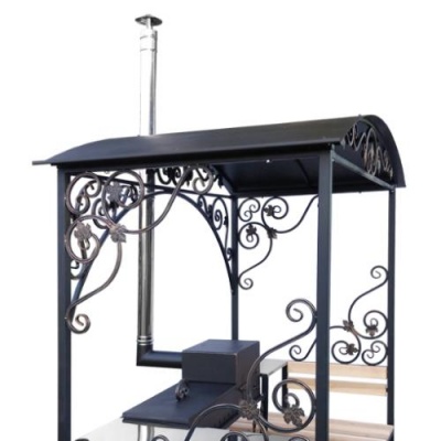 Мангал-беседка Шашлычный дворик с печью Разборная