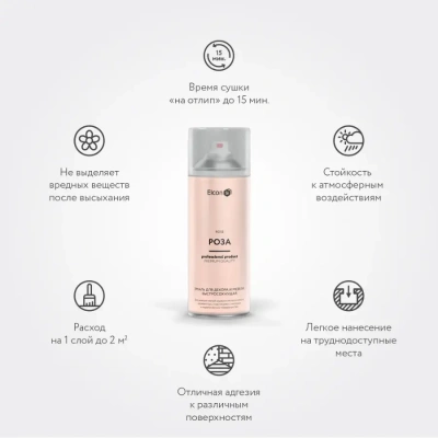 Эмаль Elcon Быстросохнущая для декора и мебели 520мл роза