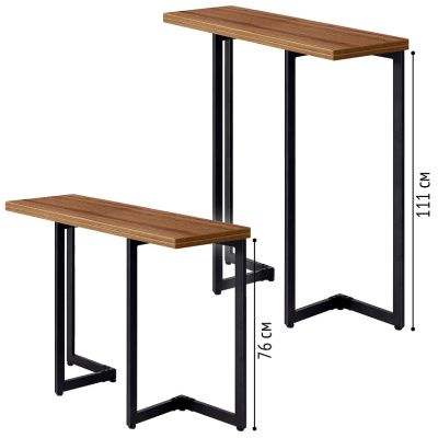 Стол-консоль Арлен 1 дуб табачный металл черный 