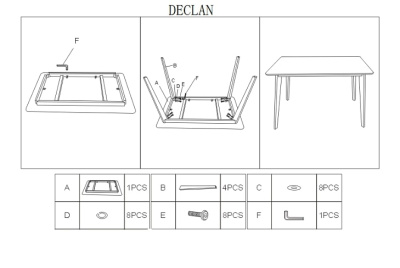 Стол обеденный SIGNAL DECLAN II 80 белый/бук 