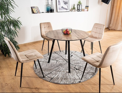 Стол обеденный SIGNAL OAKLAND орех черный d100 