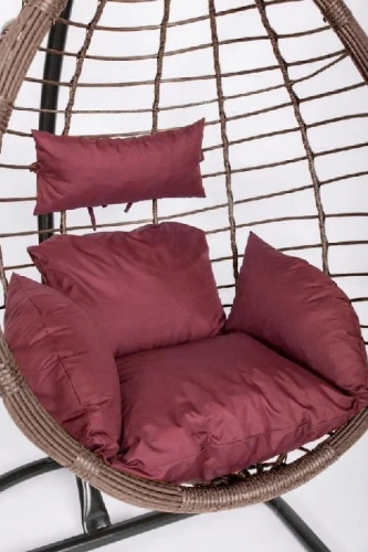 Подвесное кресло Скай 04 коричневый подушка бордовый 
