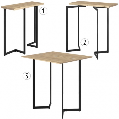 Стол барный Арлен 3 дуб золотой металл графит 