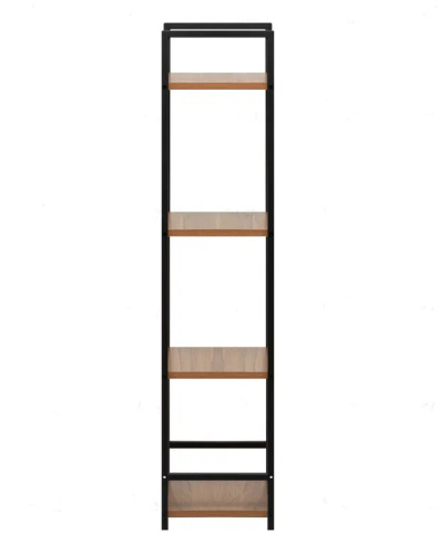 Стеллаж Leset Стилвуд 14 узкий 4 полки черный орех лион светлый 