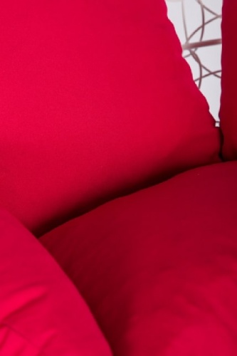 Подвесное кресло Скай 01 белый подушка красный 