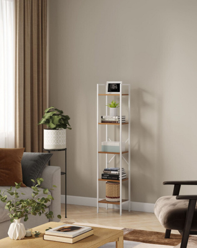 Стеллаж Leset Стилвуд 15 узкий 5 полок белый 