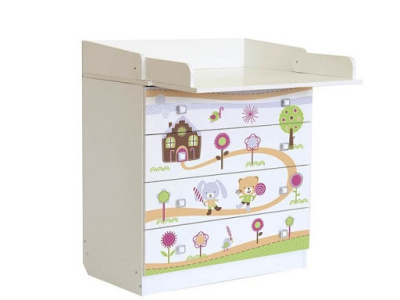 Комод Polini Kids Simple 1880 Пряничный домик белый 