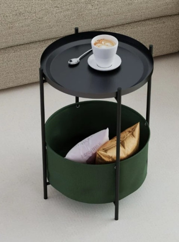 Стол журнальный Элдей хаки чёрный 