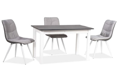 Стол обеденный SIGNAL HORACY 100 антрацит/белый мат 