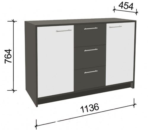 Комод Артём-Мебель Оптима СН 111.01 белый графит 
