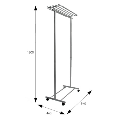 Вешалка общественная М 9 на колесиках 