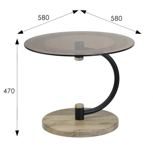 Стол журнальный Дуэт 13Н черный дуб крымский состаренный 