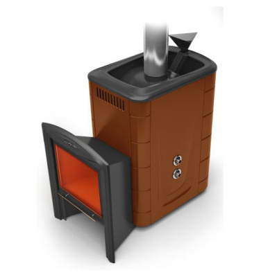 Печь для бани Термофор Гейзер 2014 Inox Витра ЗК ТО терракота от Vishop.by 