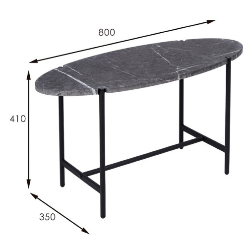 Стол журнальный МеталлАрт М025 черный мрамор 