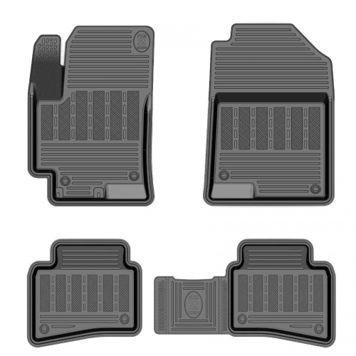 Коврики салона резиновые для Hyundai Solaris (17-Н.В.), комплект, 4 шт.