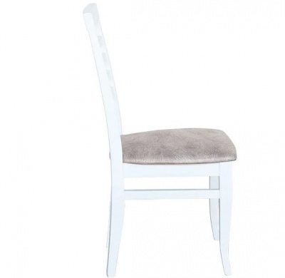 Стул МДК-93 Эмаль белая Микровелюр бежевый 