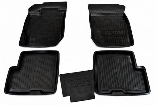 Коврики салона резиновые с бортиком для ВАЗ Ларгус Черные