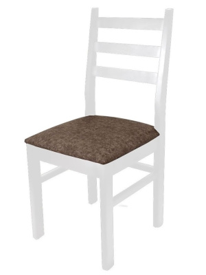 Стул МДК-341 Эмаль белая Микровелюр коричневый Дуб 